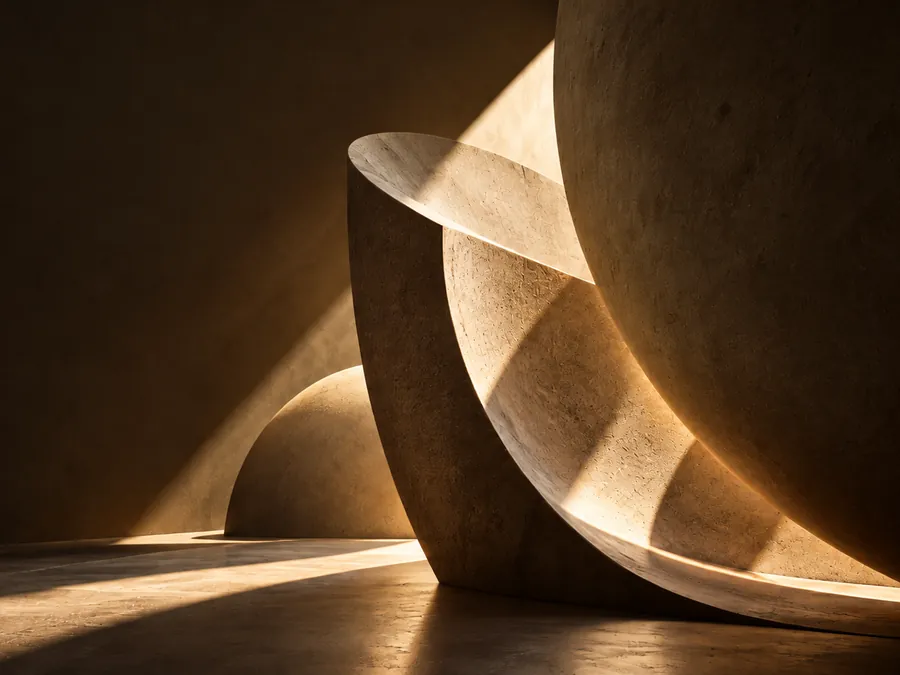 Sculptural stone curves in desert light